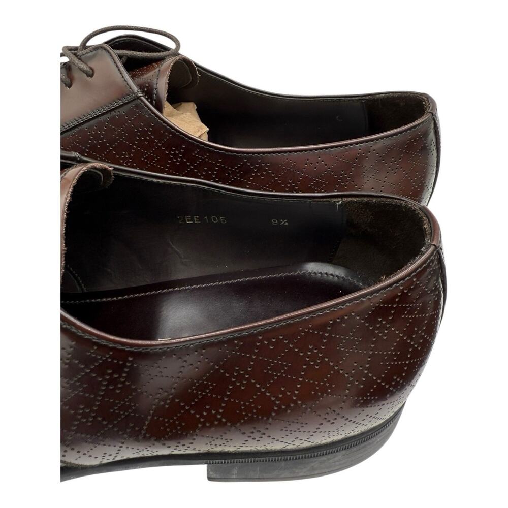 PRADA Men's Brown Leather Lace Up Oxford Dress Shoe 8.5 UK / 9.5 US EE w/box - Picture 7 of 15